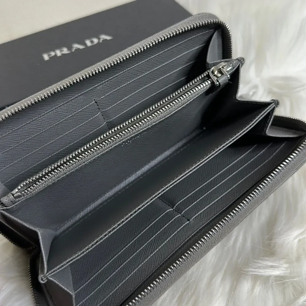 💯Authentic Prada Safiano Zipped Around Long Wallet 🍀